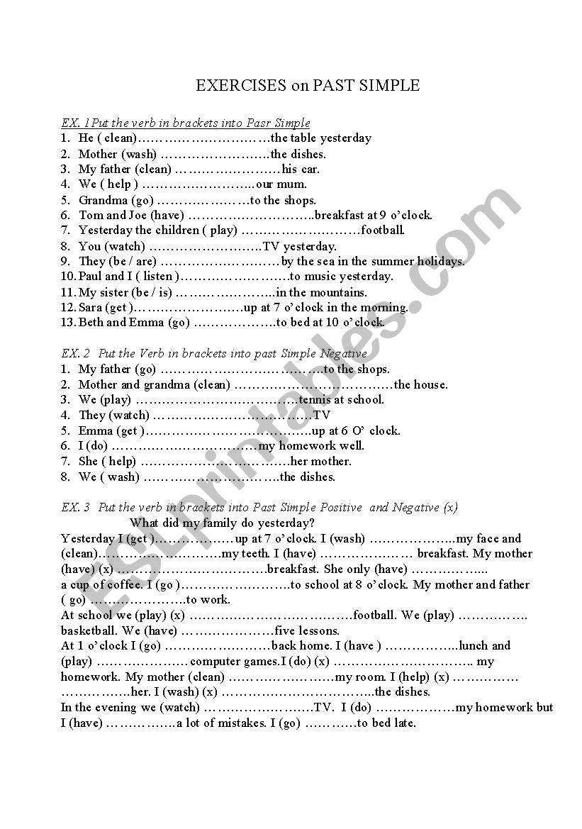 Past Simple  worksheet