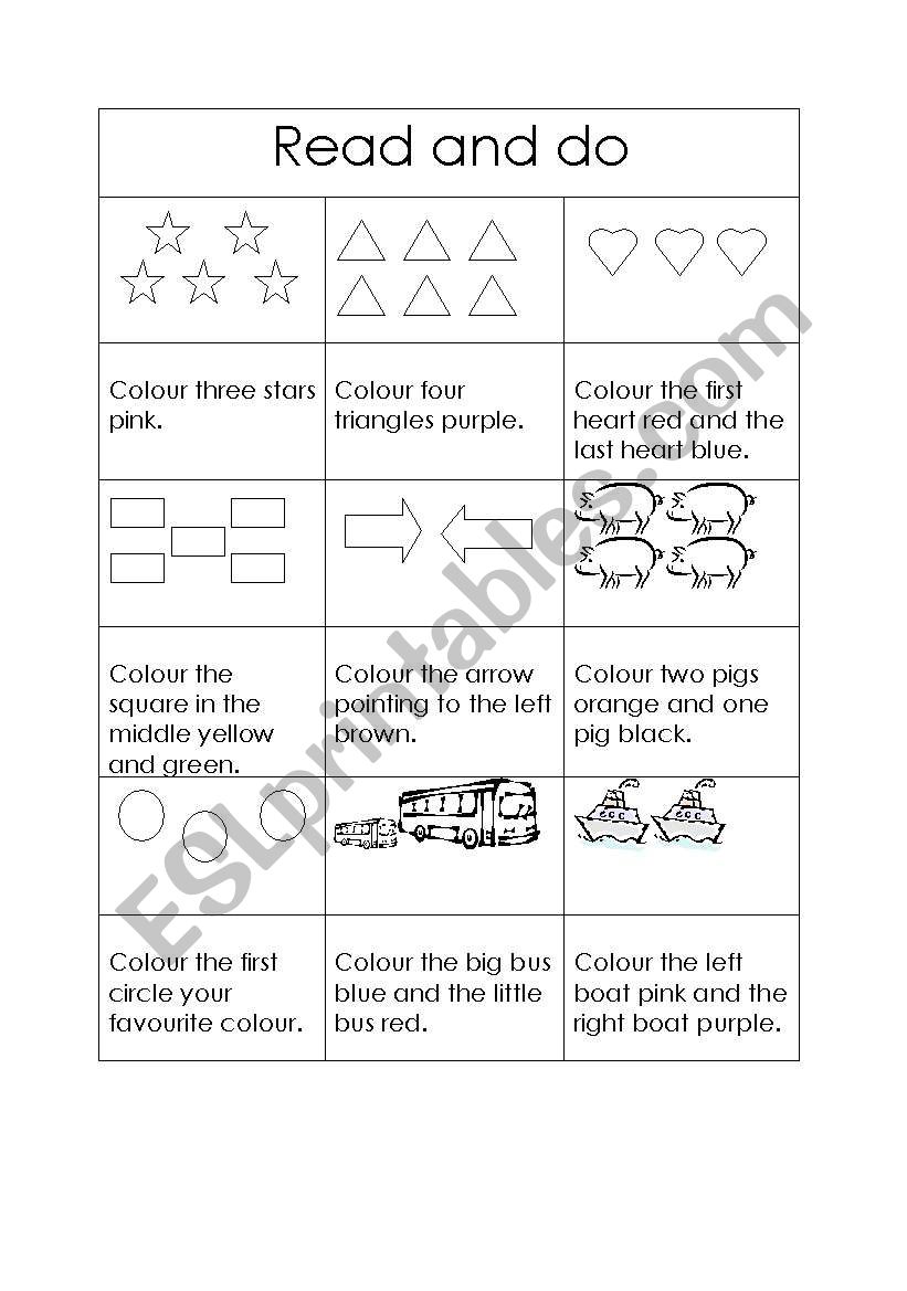 Read and do worksheet