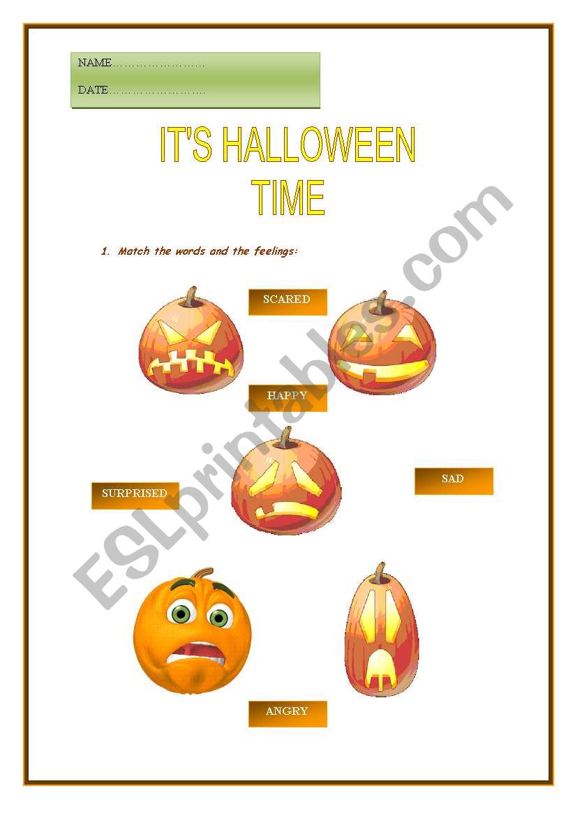 Its Halloween time worksheet