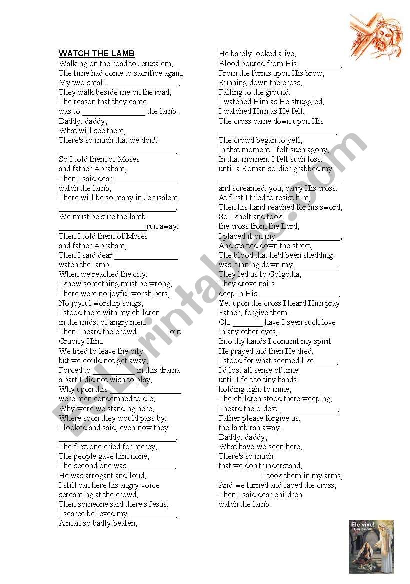 SONG worksheet