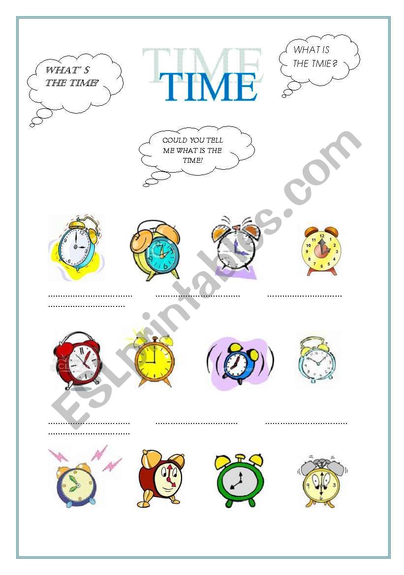 TELLING THE TIME ..... worksheet