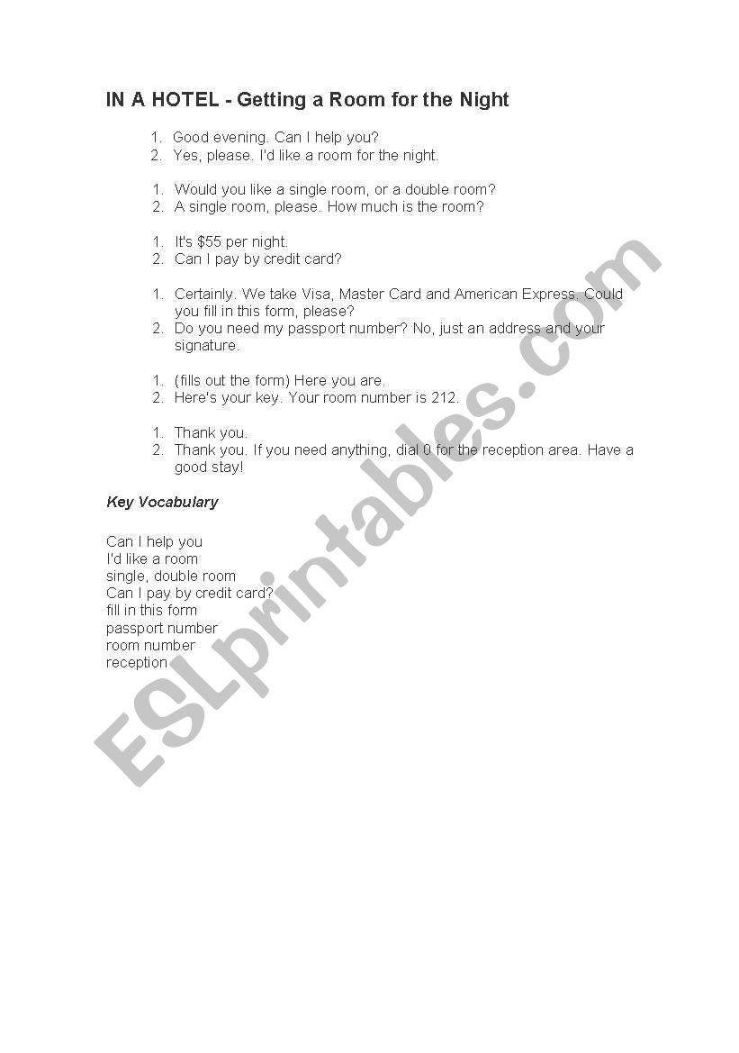 CONVERSATION worksheet