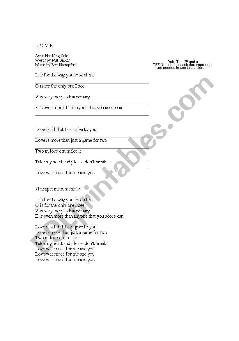 Sing along to L-O-V-E by Nat King Cole