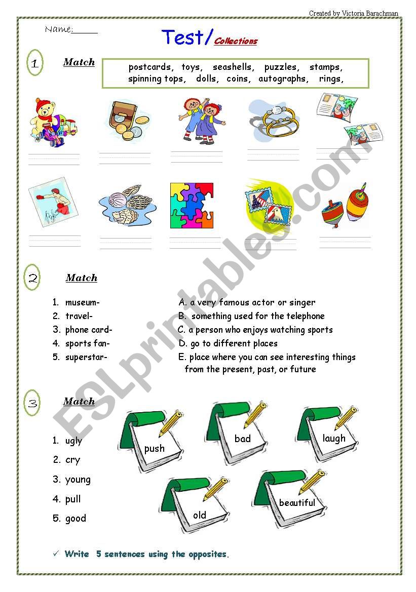 Test / Collections / 5 pages  + Reading Comprehension Task