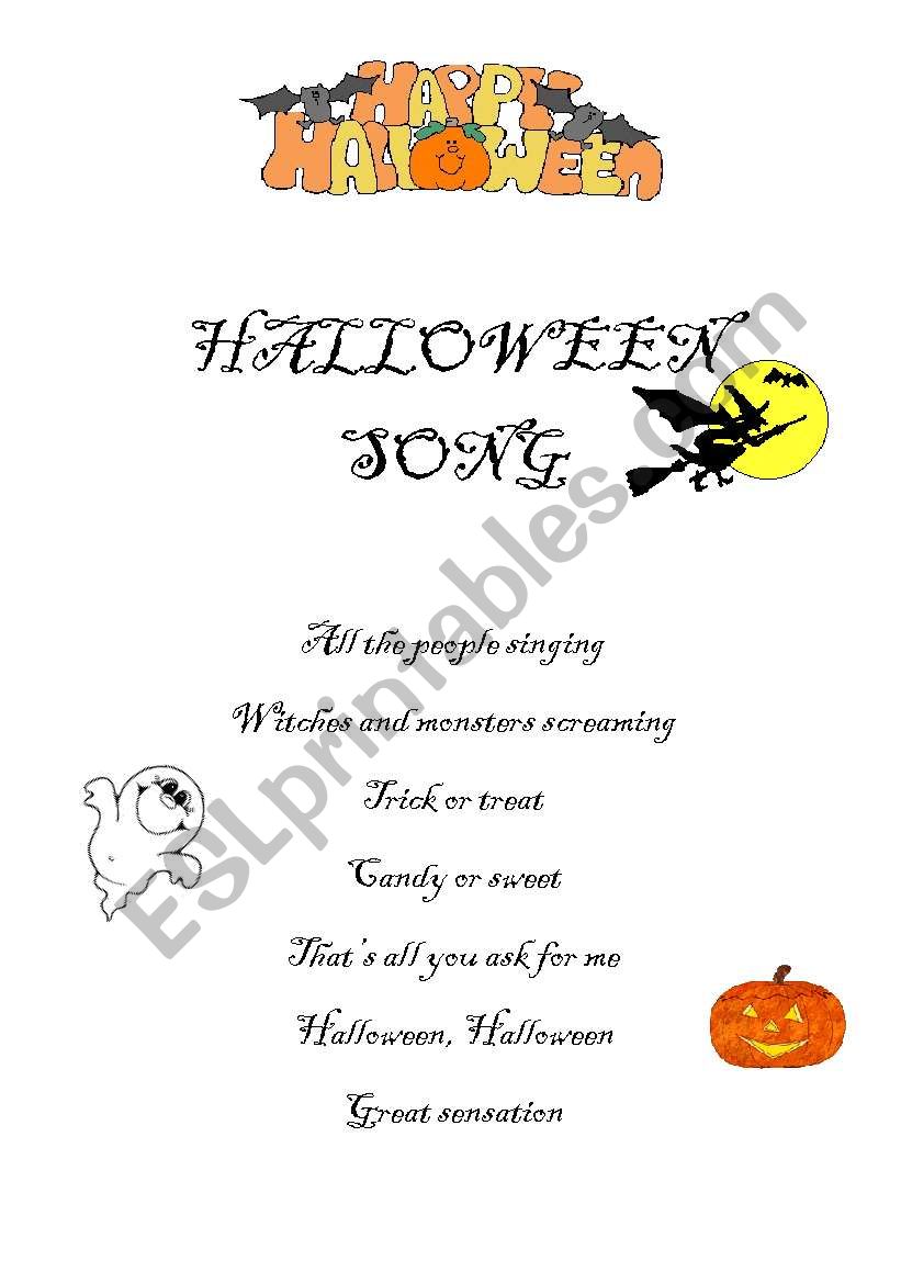 Halloween Song worksheet