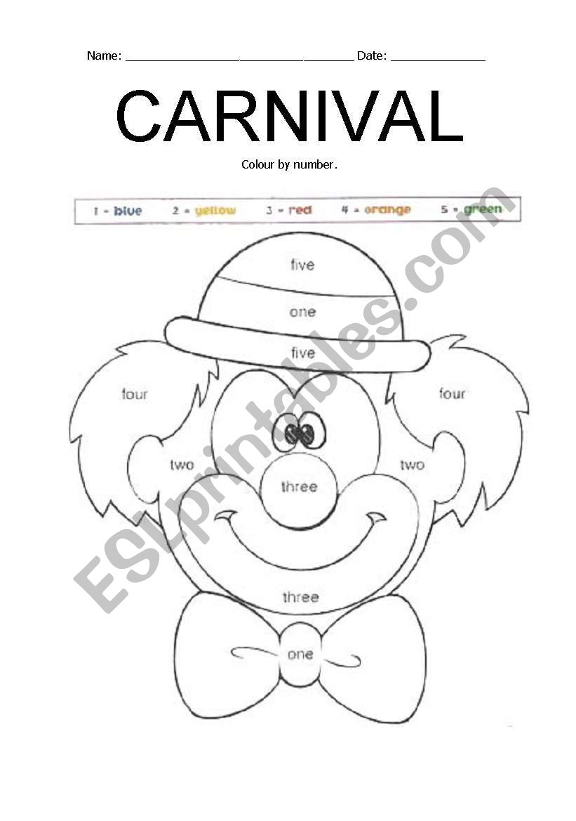 Carnival worksheet