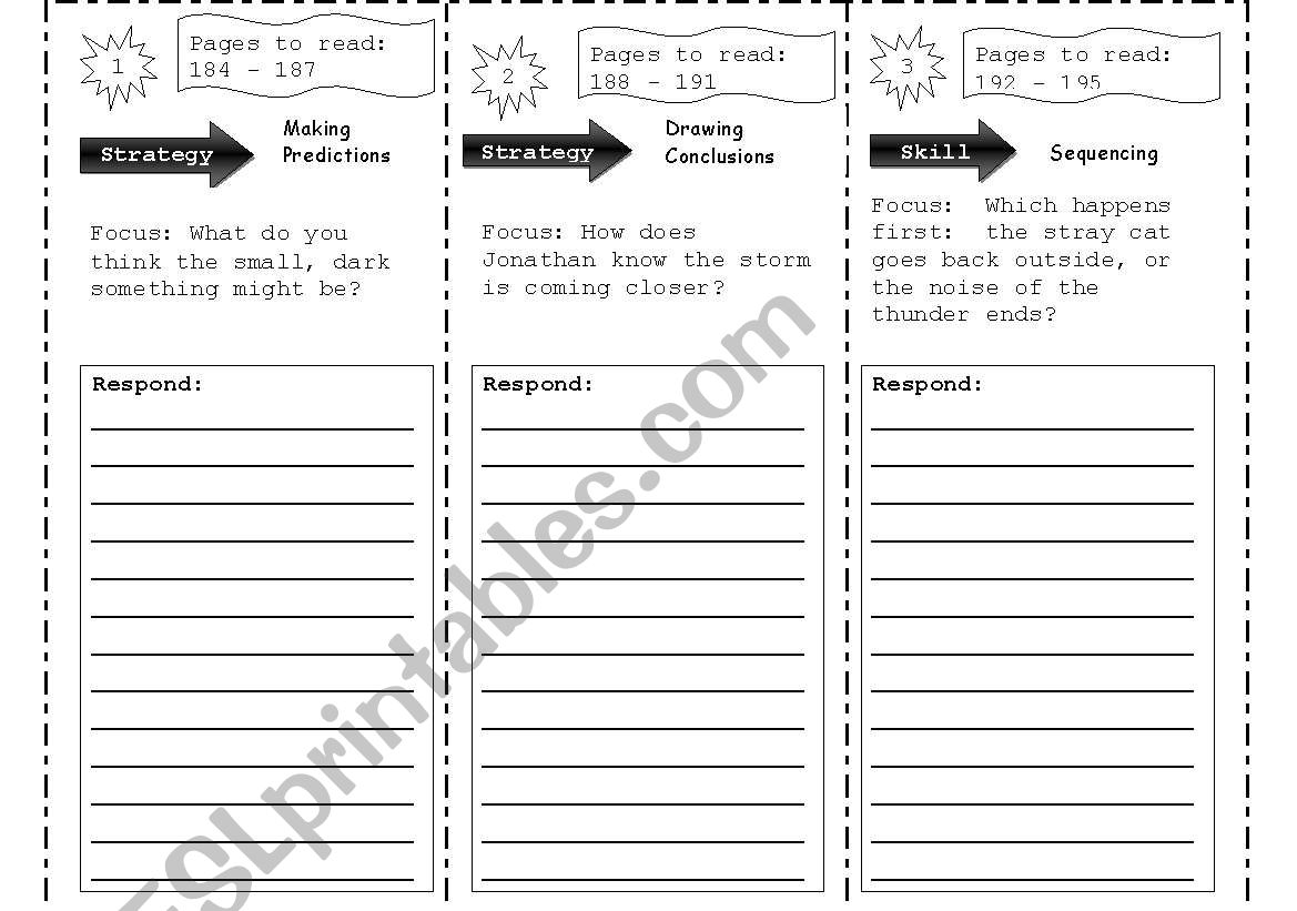 Reading Trifold worksheet