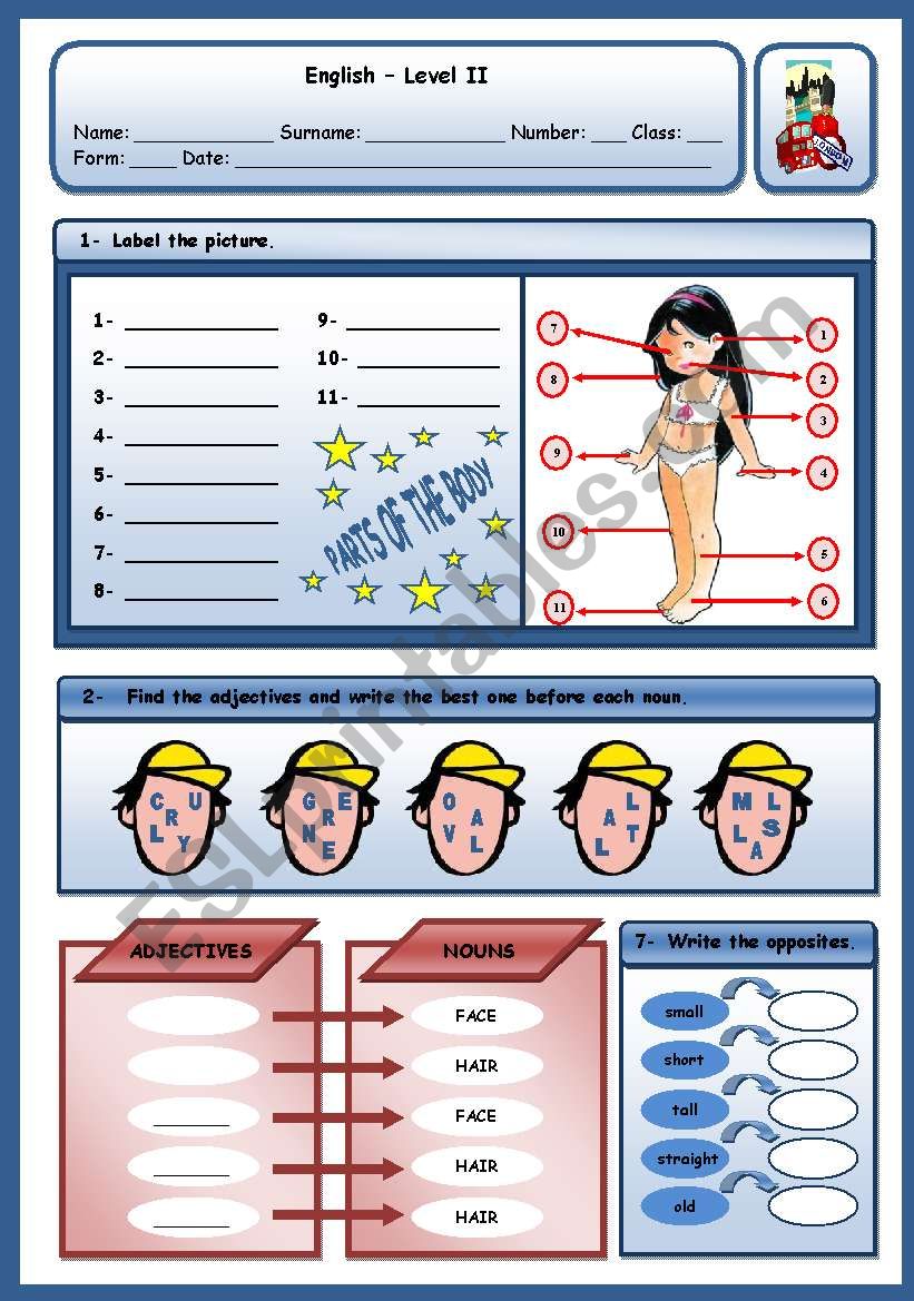 DESCRIBING PEOPLE - PART 1 worksheet