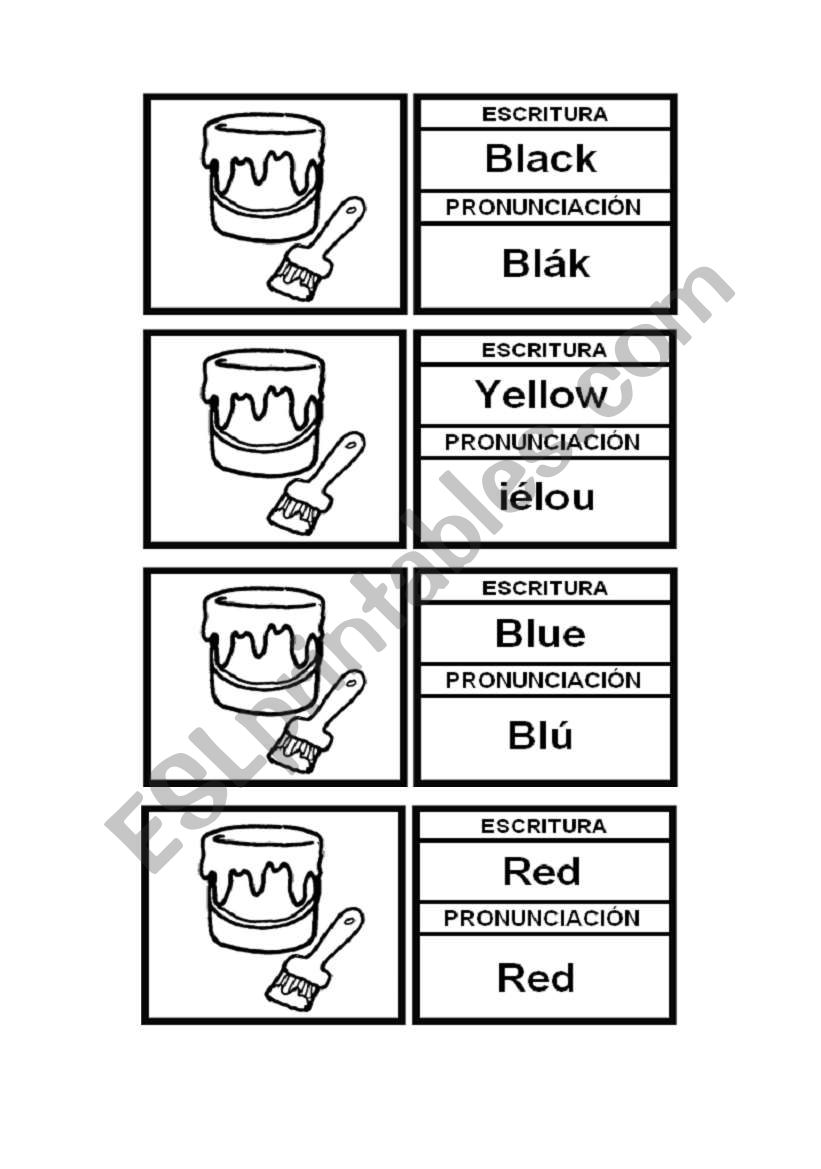 Tarjetas de Colores worksheet