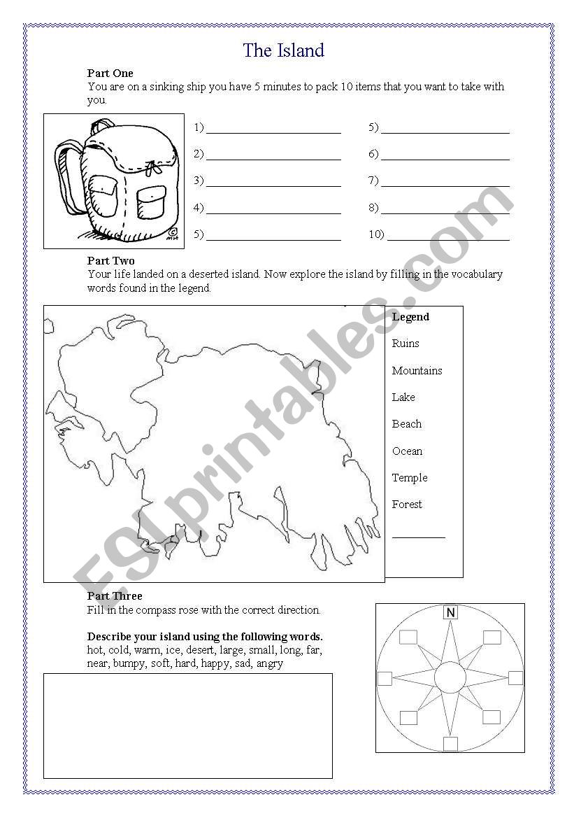 The Island worksheet