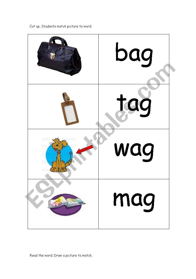 Phonics: ag words worksheet