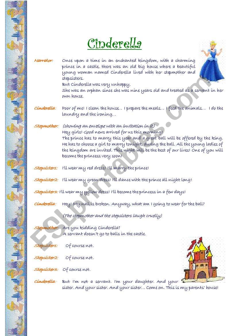 A short play: Cinderella worksheet