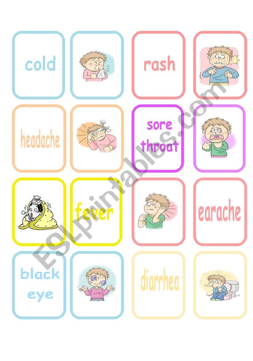 Sicknesses Matching Game (Part 1 of 2)