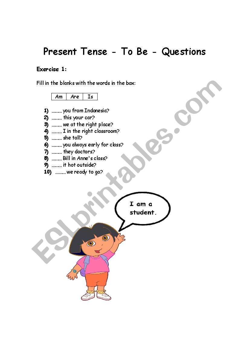 Verb to be - Questions worksheet