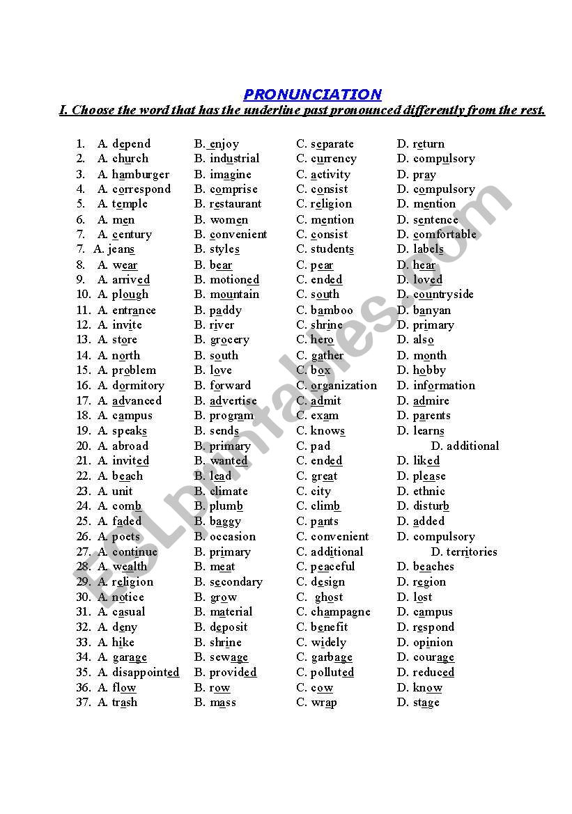 phonetics worksheet