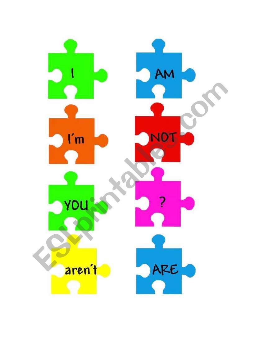 Puzzle Grammar - To be worksheet