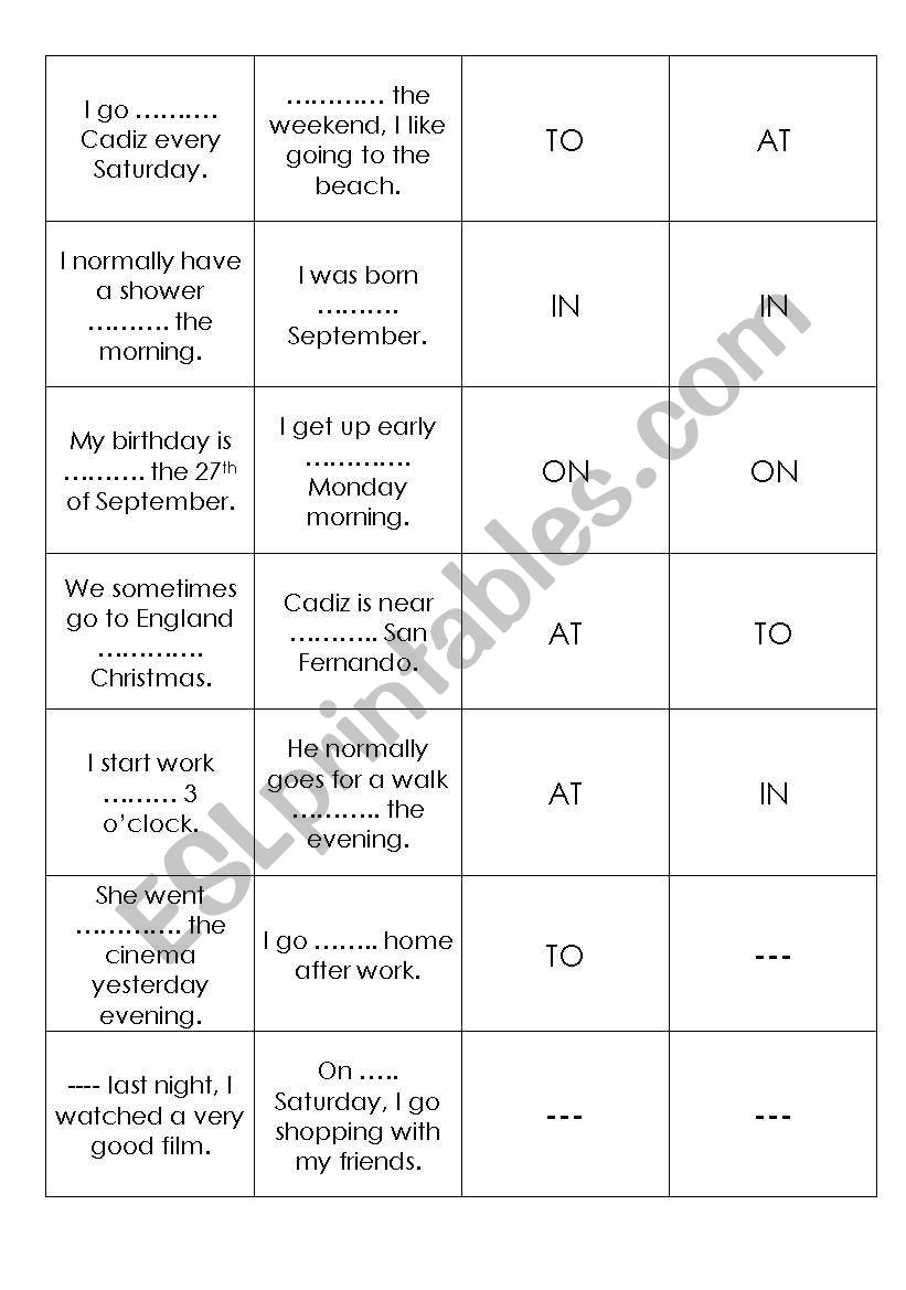 Common Words Matching Game worksheet