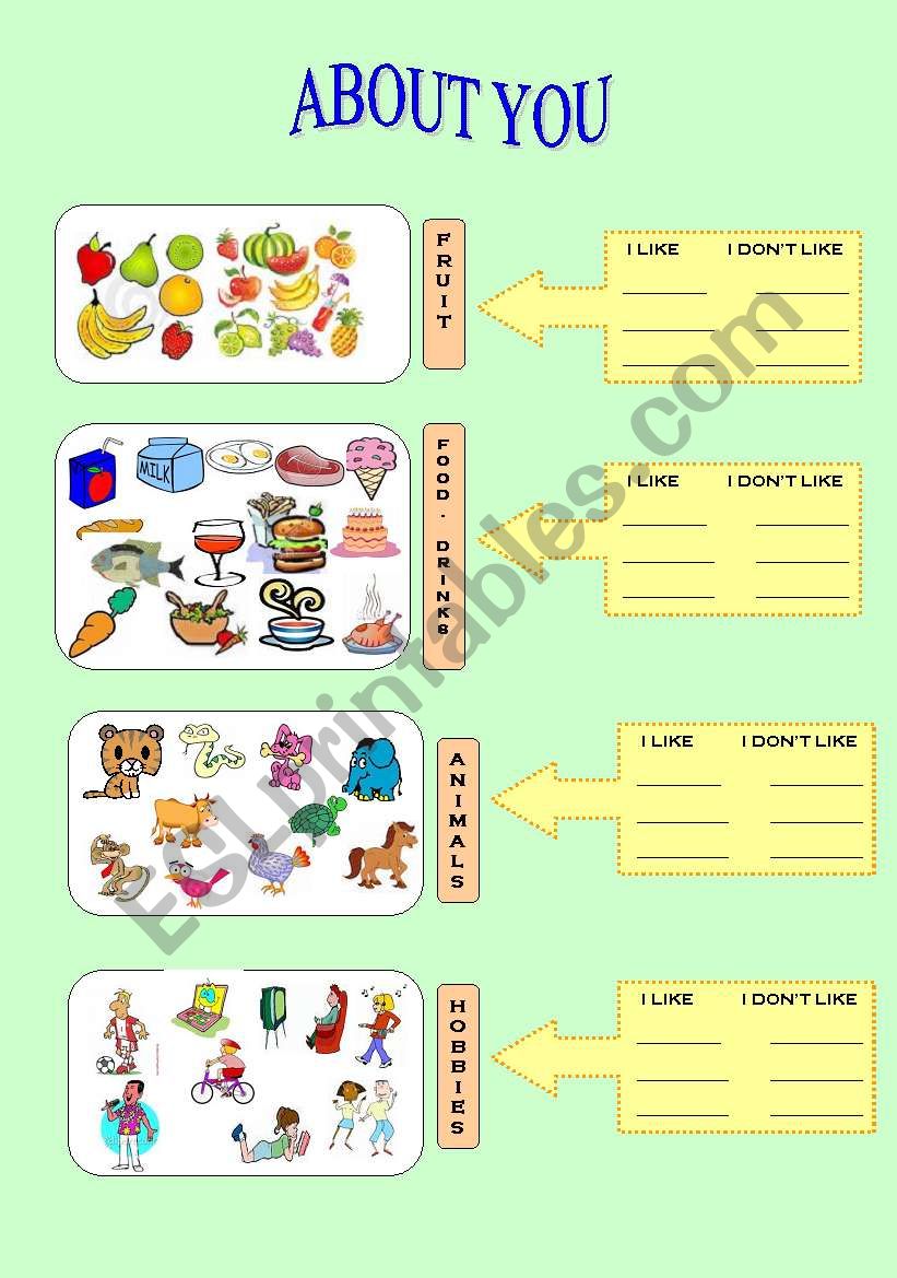 ABOUT YOU worksheet