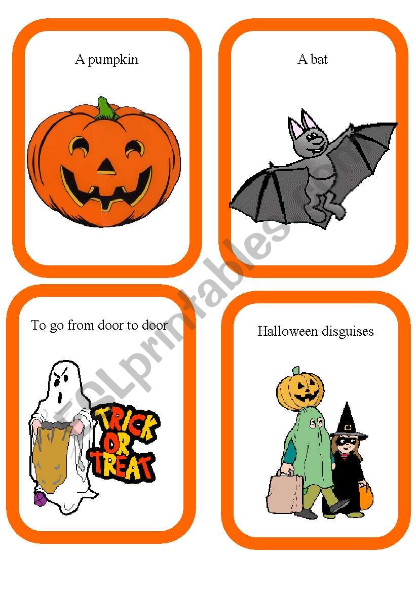 halloween cards worksheet