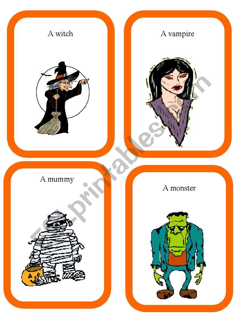 halloween cards 2 worksheet