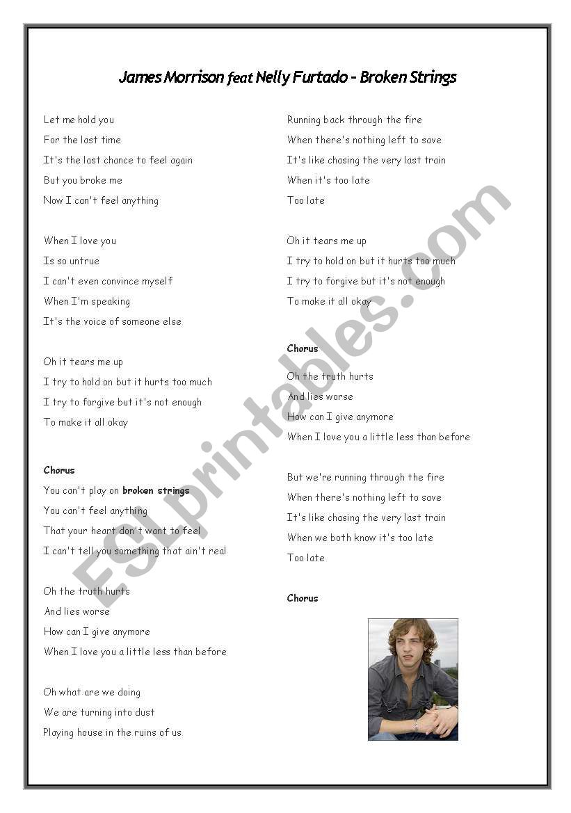 James Morrison Song/Lycris worksheet