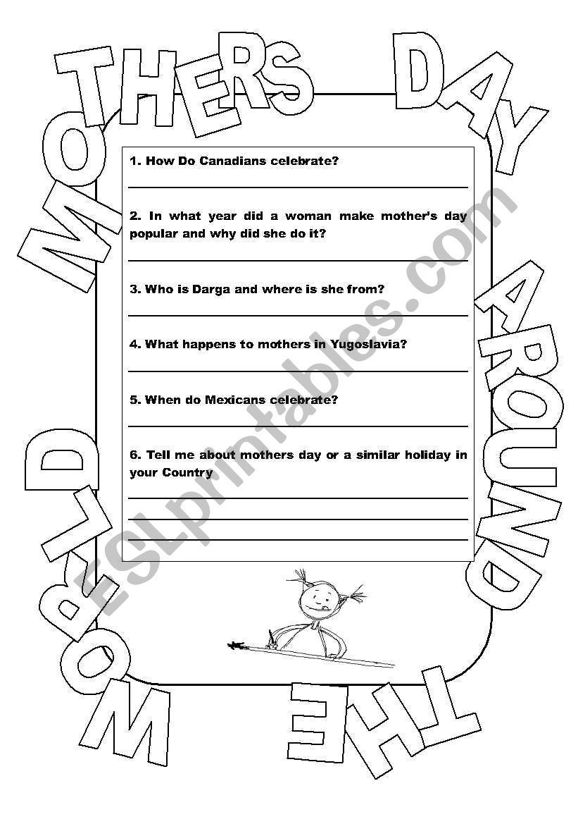 Mothers Day Around the World worksheet