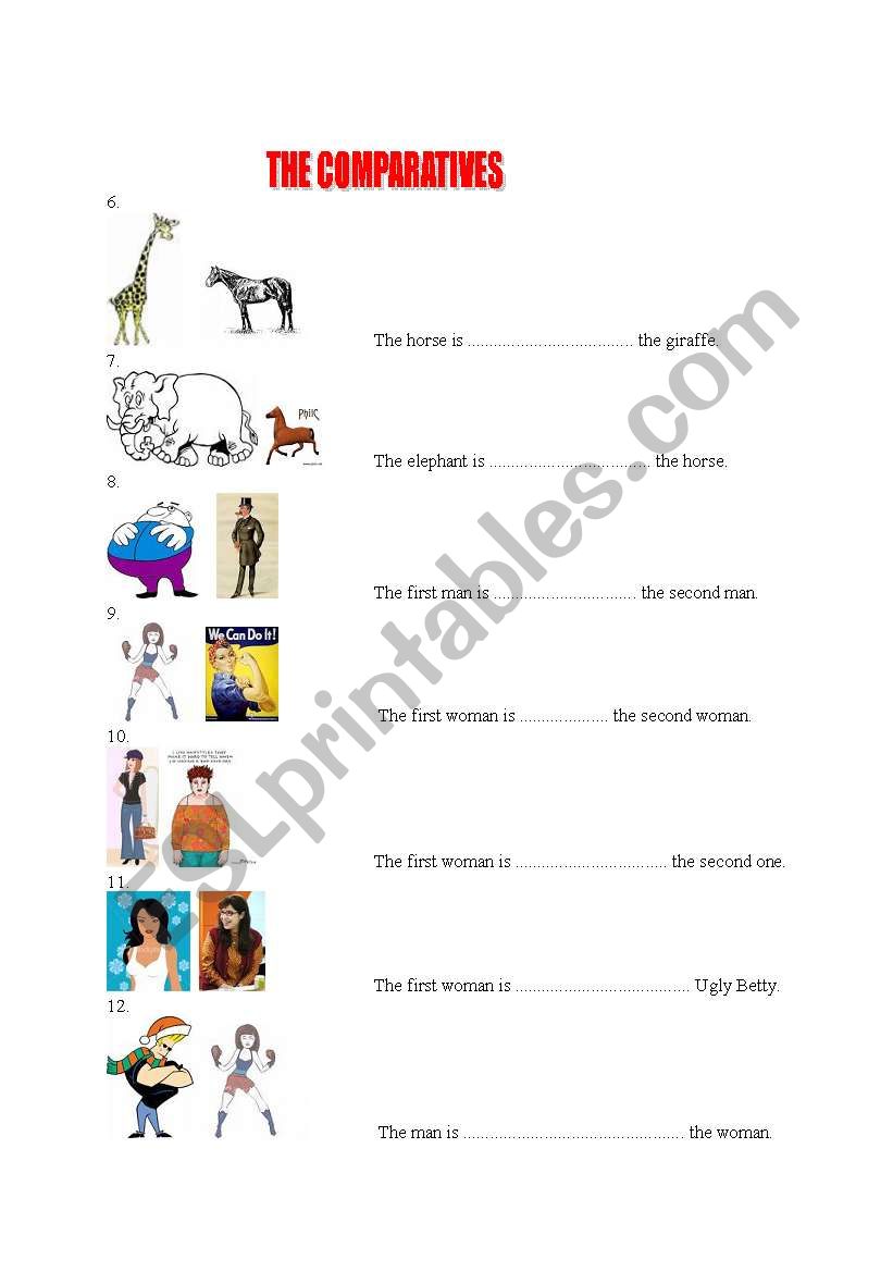 the comparatives 2 worksheet