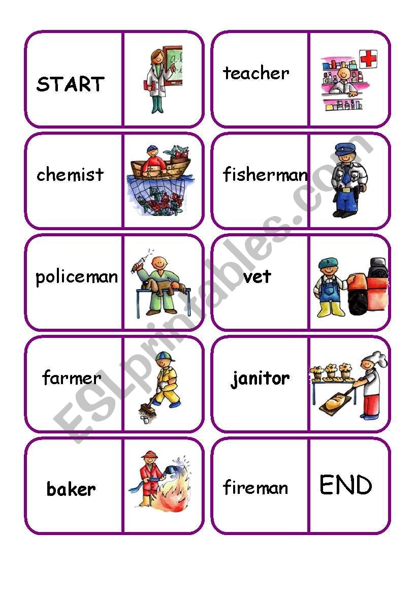 jobs dominoes worksheet