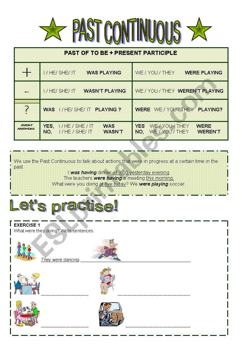 Past Continuous worksheet