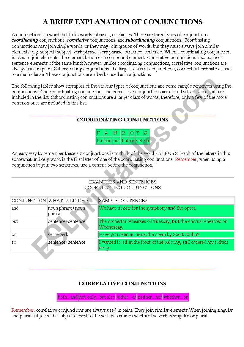 Brief explanation grammar worksheet