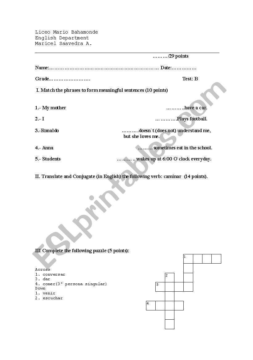 test row b worksheet