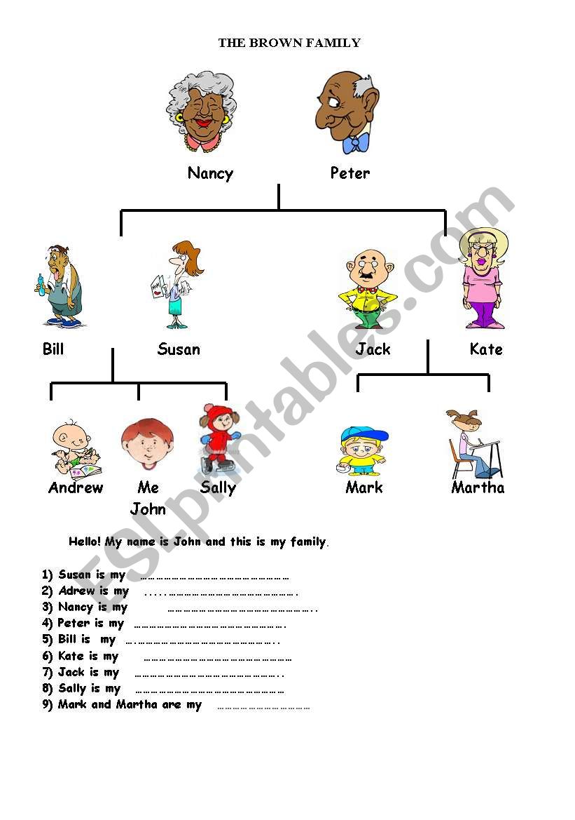 Family Members worksheet