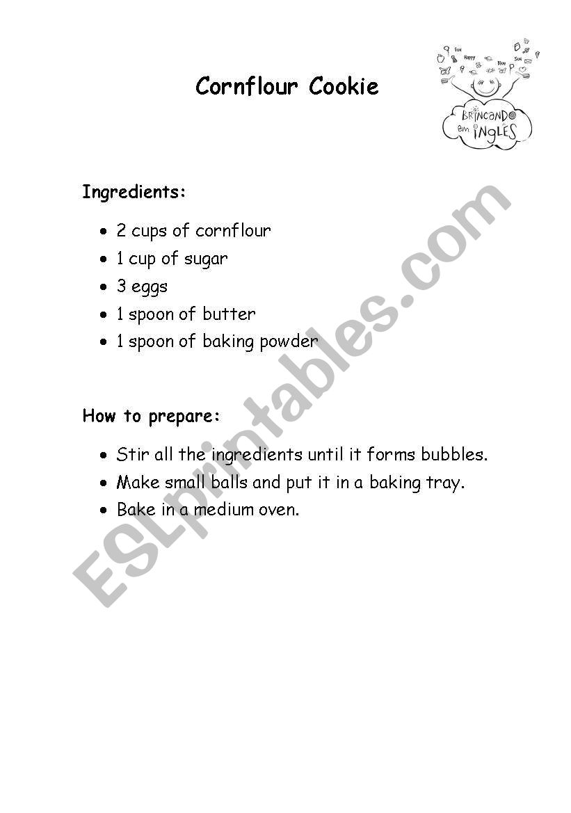 Cornflour Cookie  worksheet