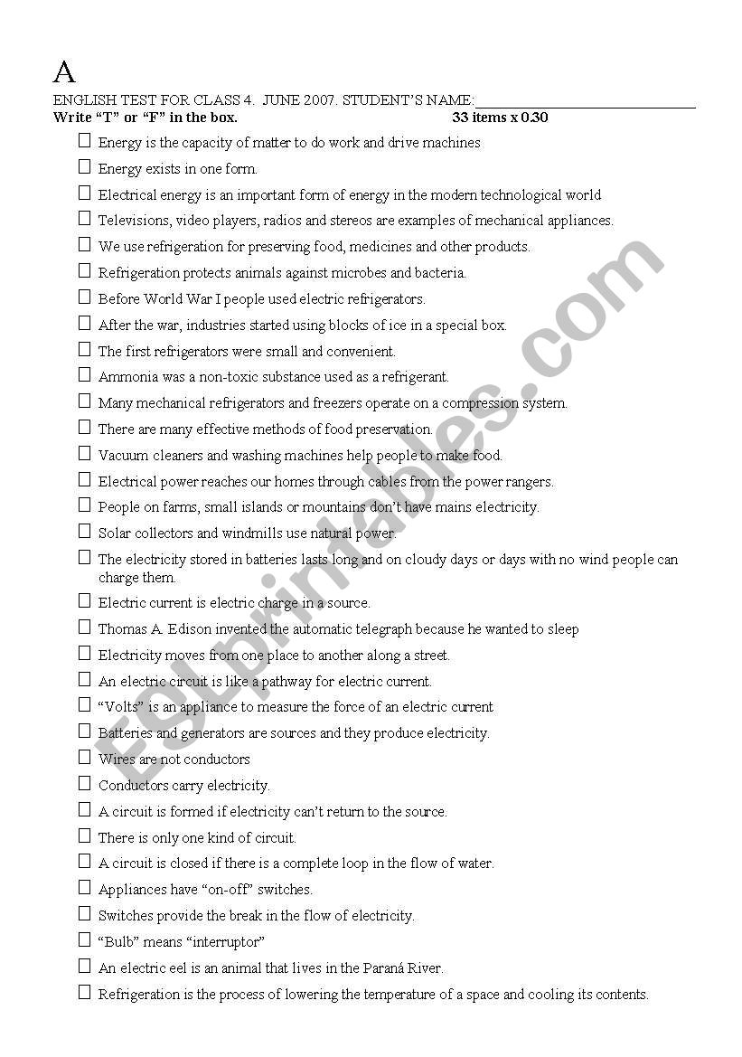 Electricity, current, refrigeration