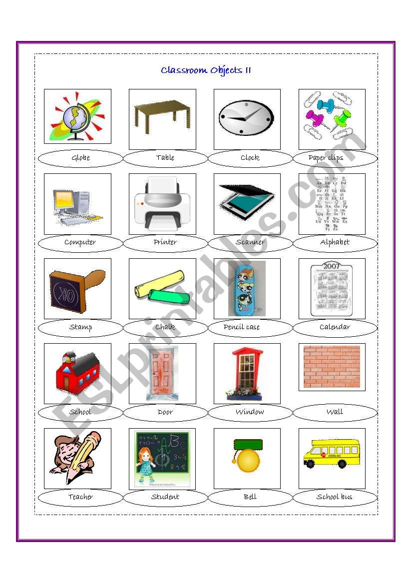 school objects part 2 + evaluation 