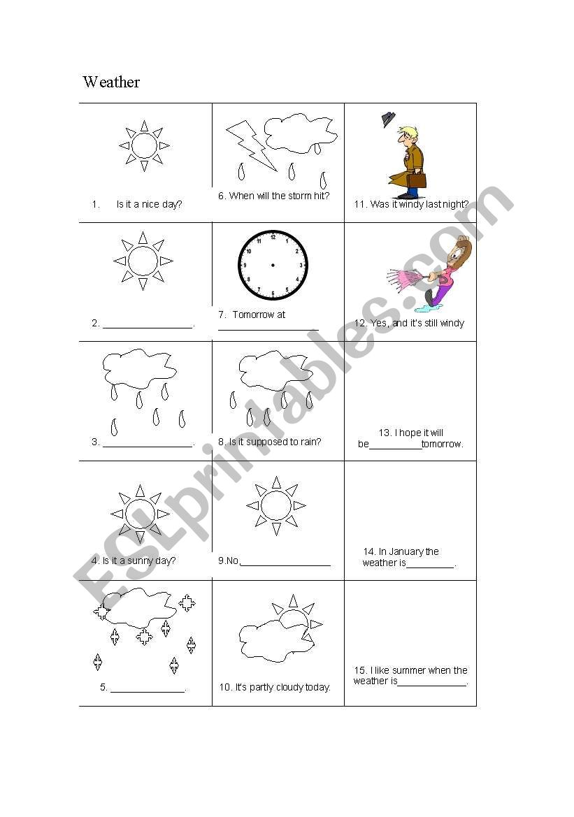 Weather worksheet