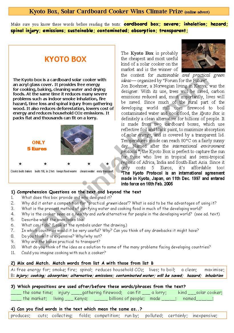 The Kyoto Box, a solar oven, wins prize