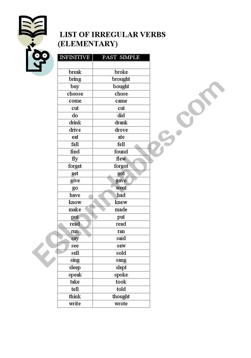 english-worksheets-list-of-irregulr-verbs-elementary