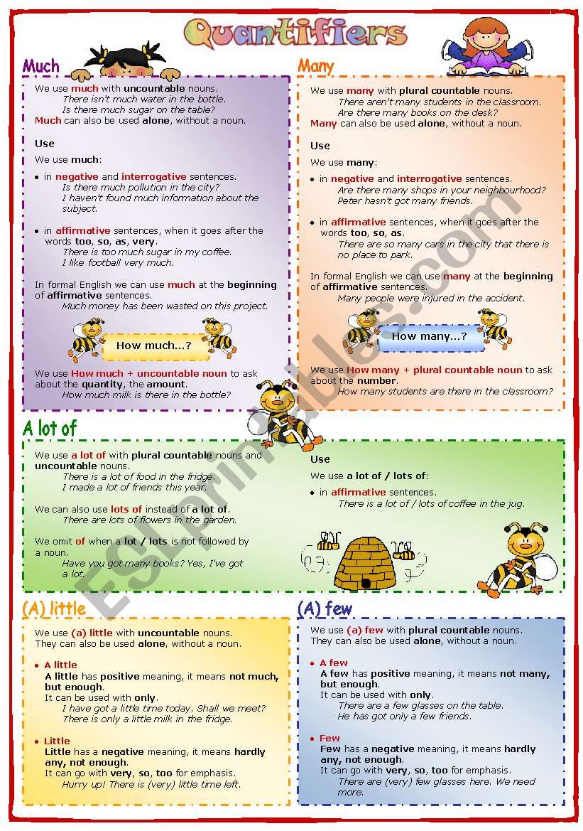  Quantifiers (2): much, many, a lot of, (a) little, (a) few