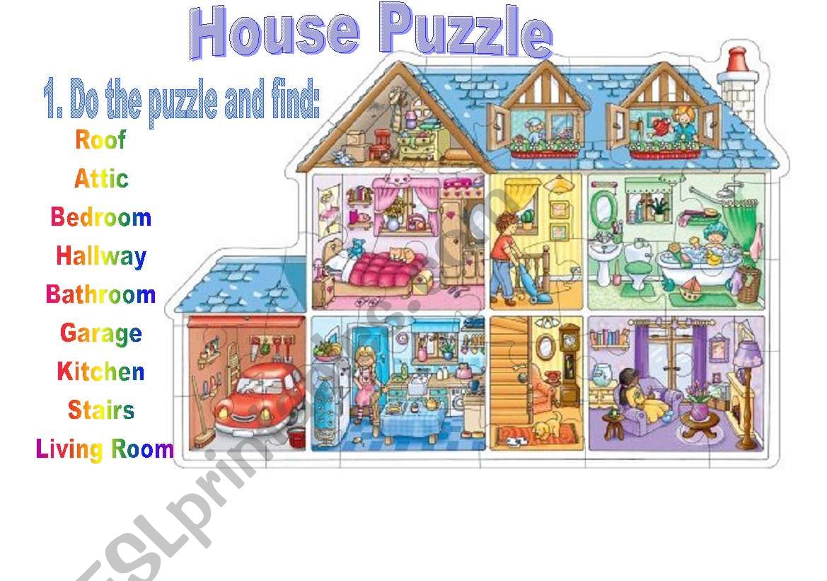 Rooms of the house. - online puzzle