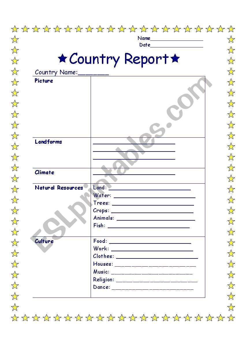english-worksheets-country-report