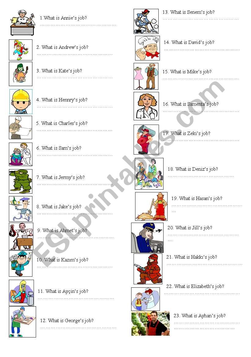 jobs worksheet