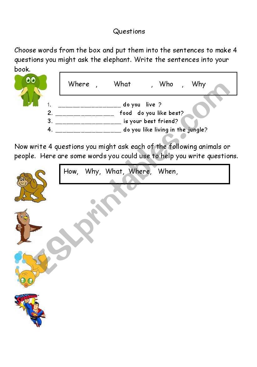 questions worksheet