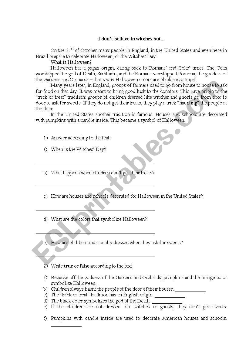 Halloween  worksheet