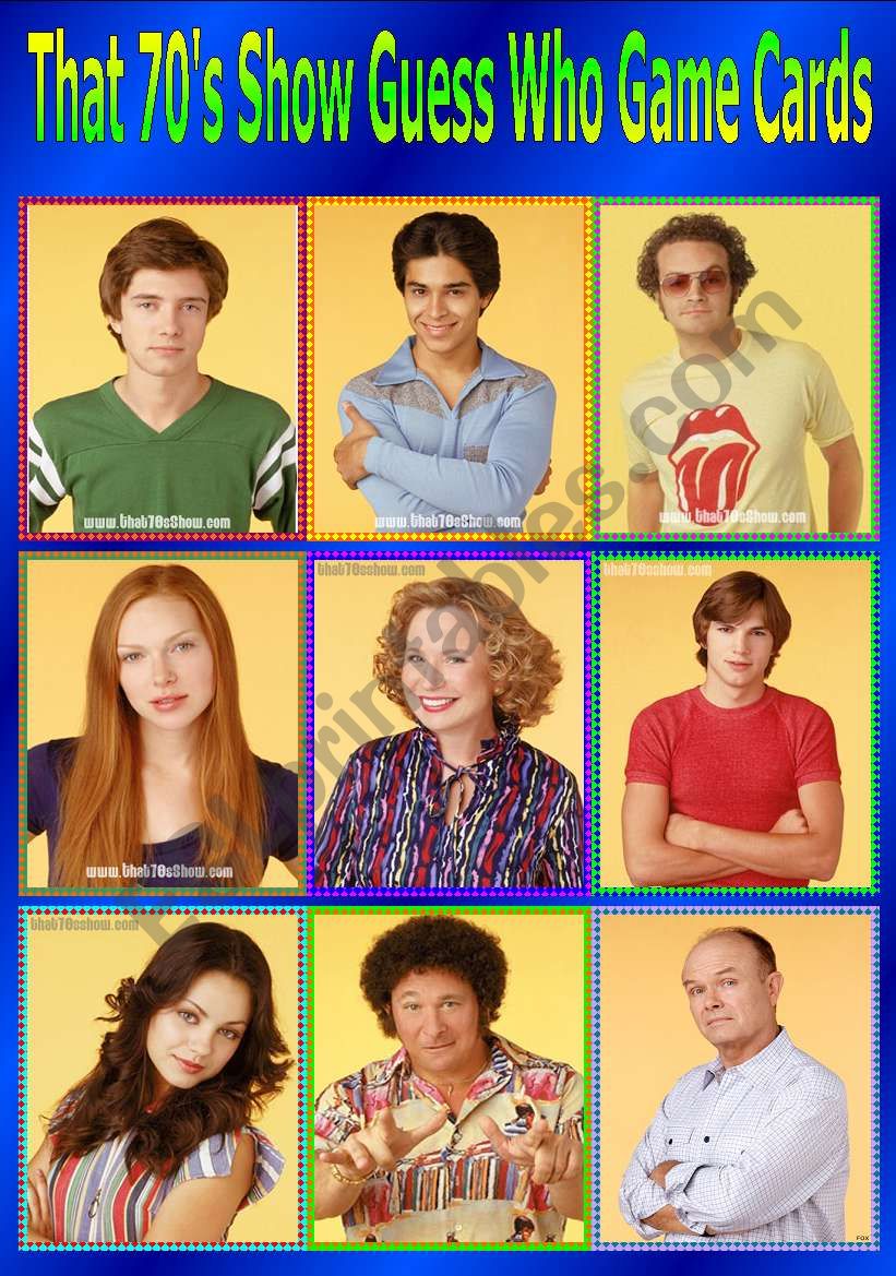That 70s Show Guess Who Game worksheet