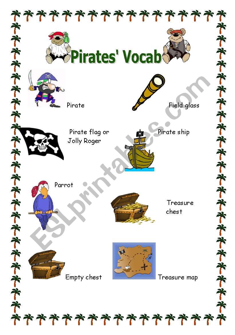 Pirates vocab worksheet