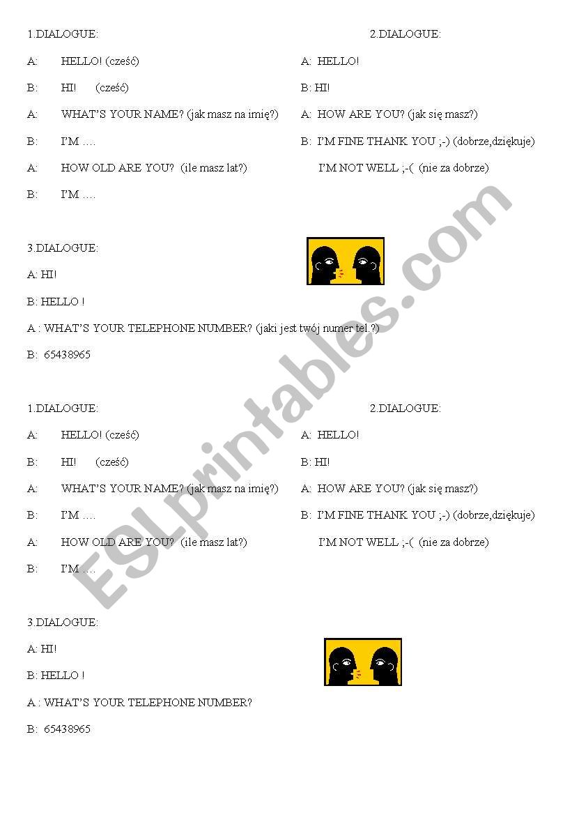 Dialogue worksheet