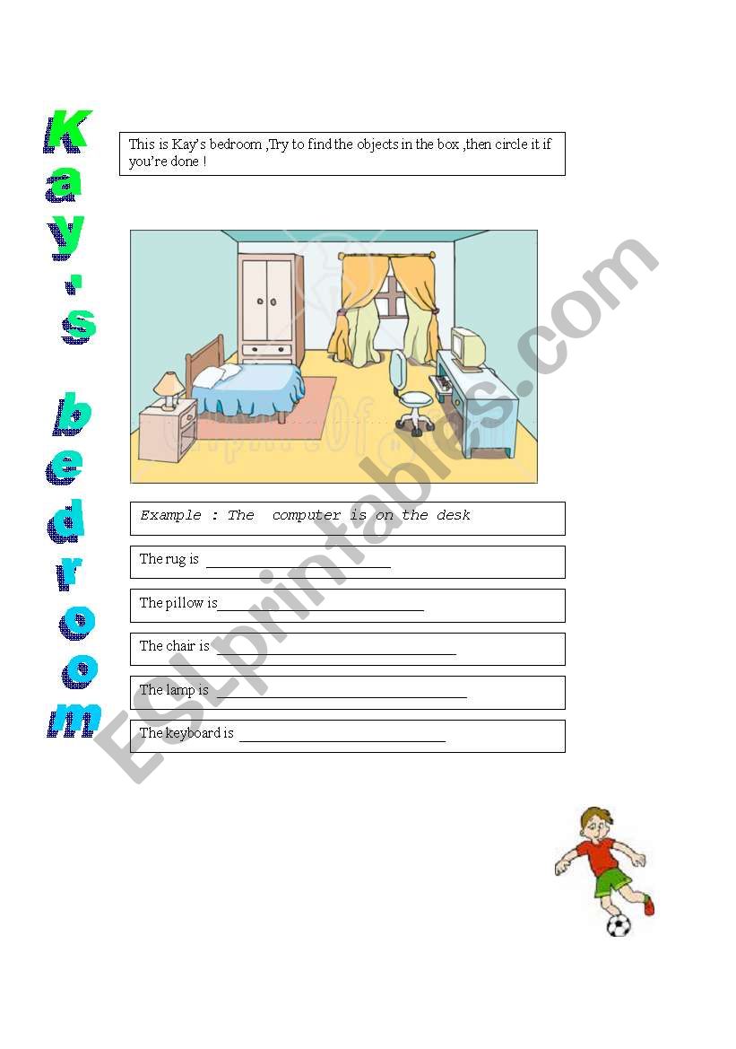 Kays bedroom worksheet