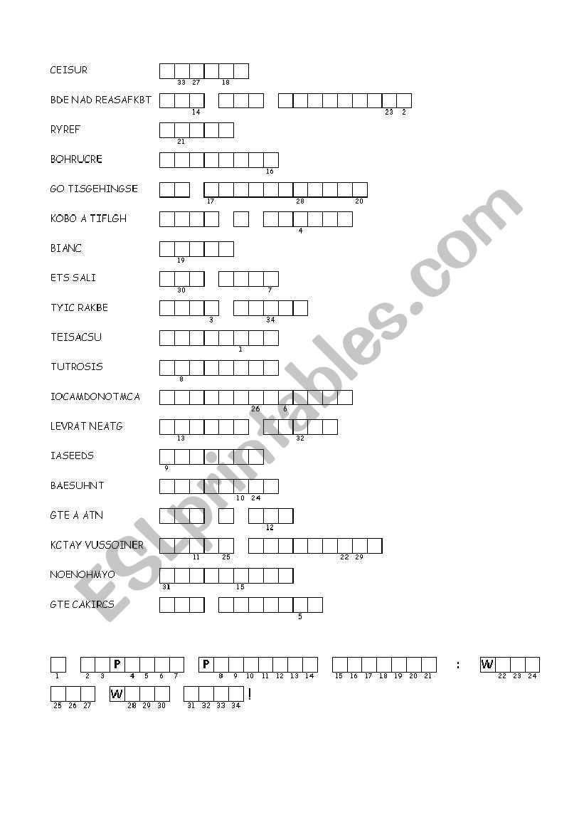 Holiday Puzzle worksheet