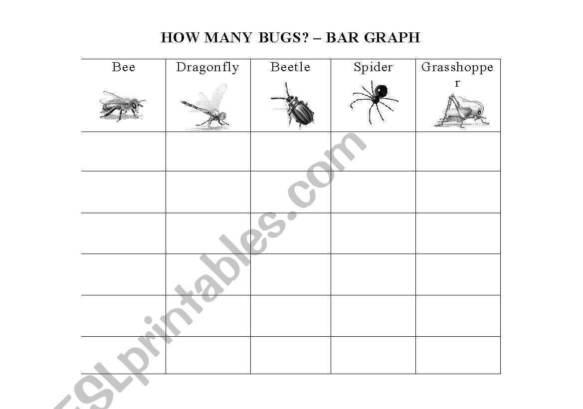 Backyard Bugs Counters Graph worksheet